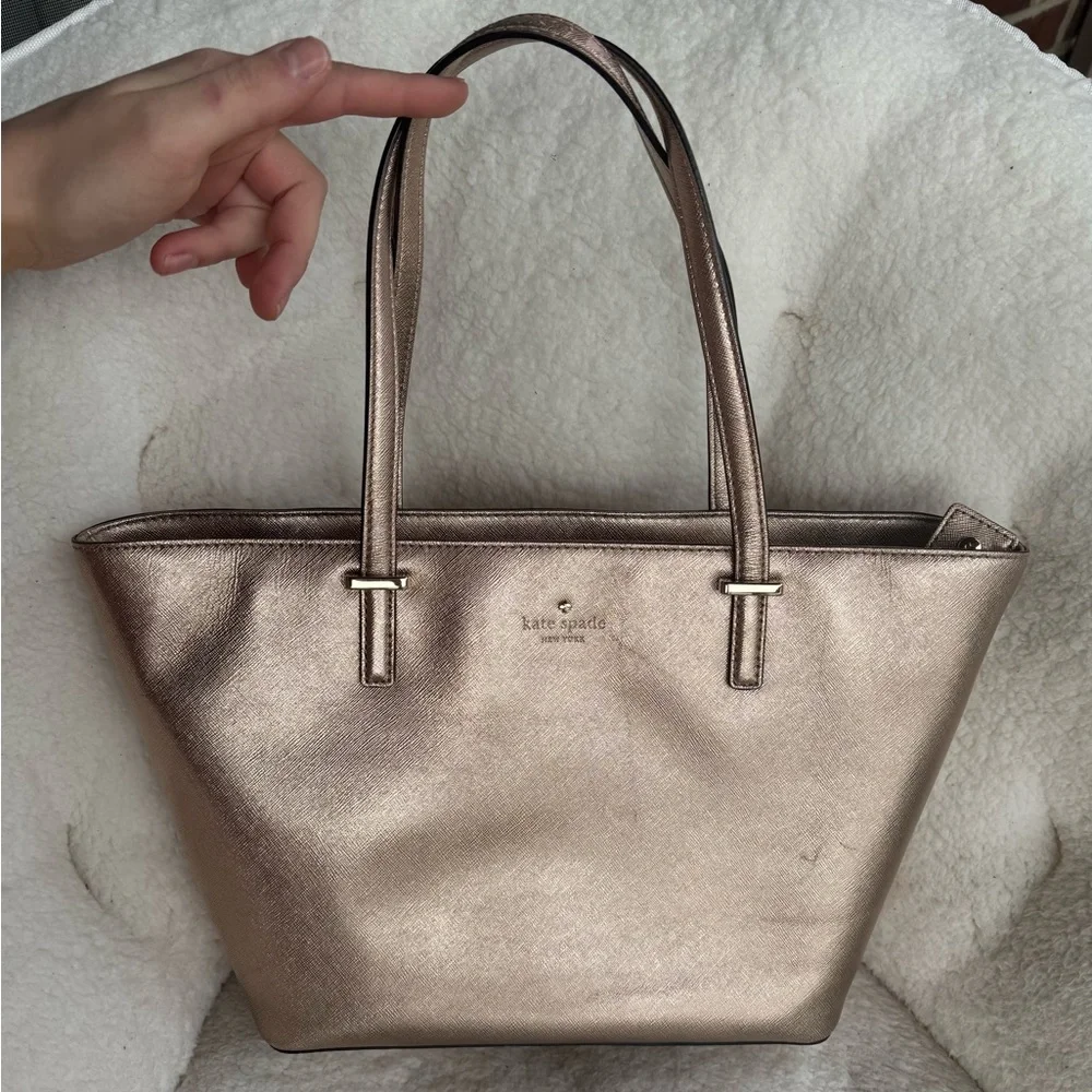 Kate Spade New York Cedar Street Mini Harmony Leather Tote, gold rose color - Picture 2 of 16